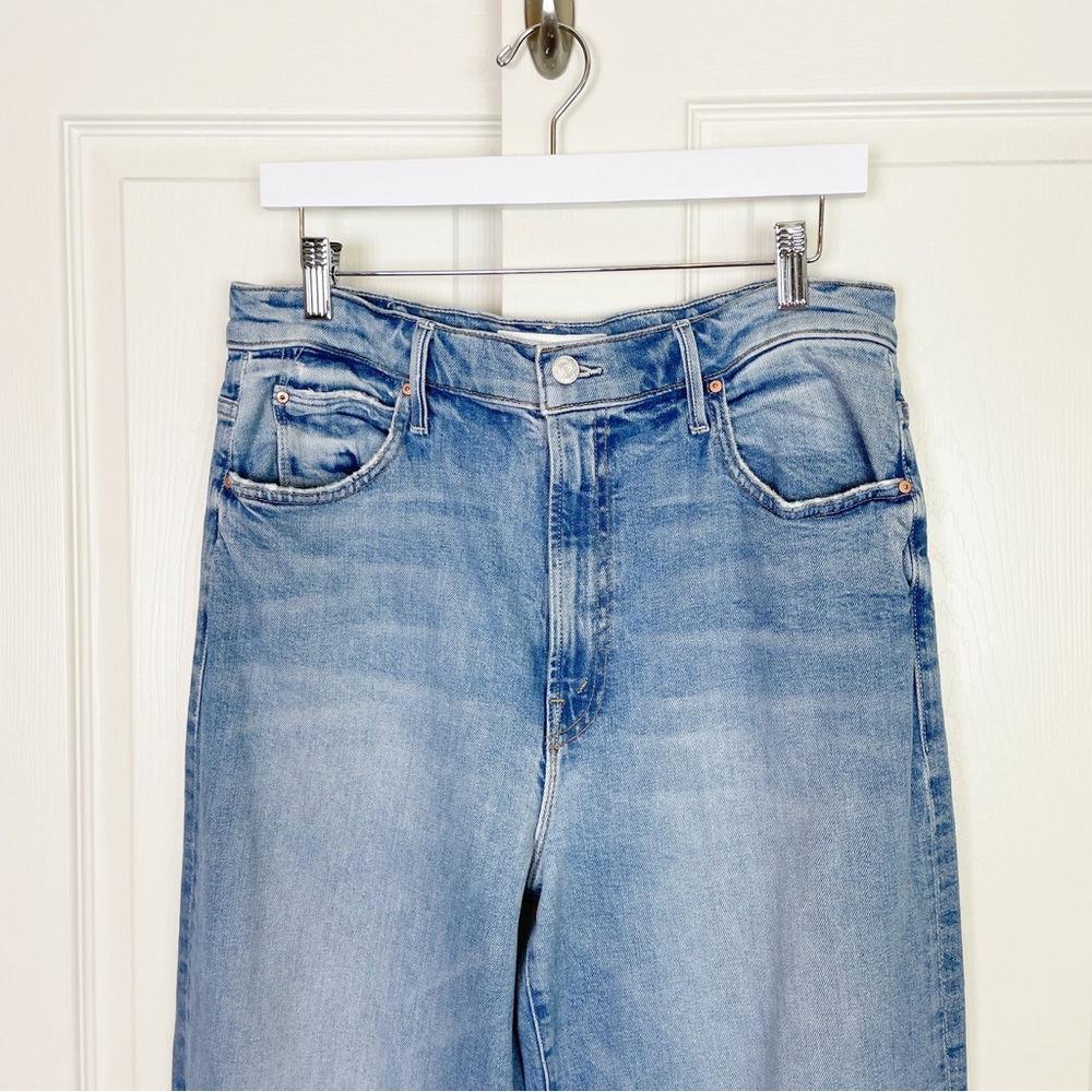 MOTHER Light Blue Wide Leg Flare Jeans - Picture 3 of 13